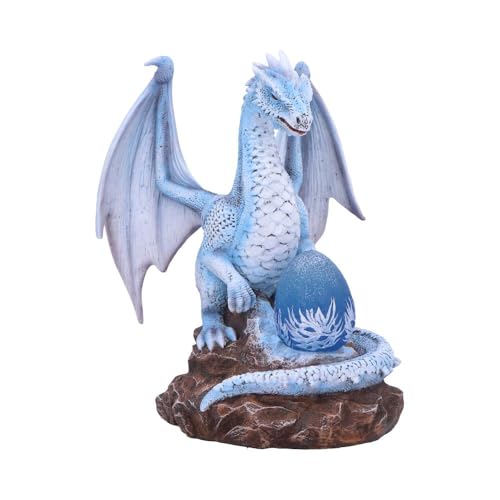 Nemesis Now Safira The Protector Resin Dragon Statue - Eisblauer Drache mit Ei, LED-Beleuchtung, handbemalte Drachenfigur für Sammler von Nemesis Now
