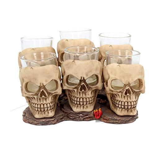 Nemesis Now Six Shooter Skulls Schnapsgläser 14cm Elfenbein von Nemesis Now