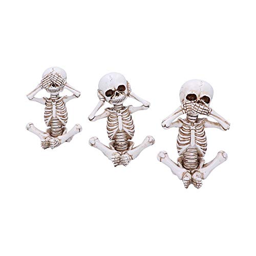 Nemesis Now Skelett-Figuren See No, No, Speak No Evil Skellywag Skelett Figuren Polyresin, natürliche Knochenfarbe, Einheitsgröße von Nemesis Now