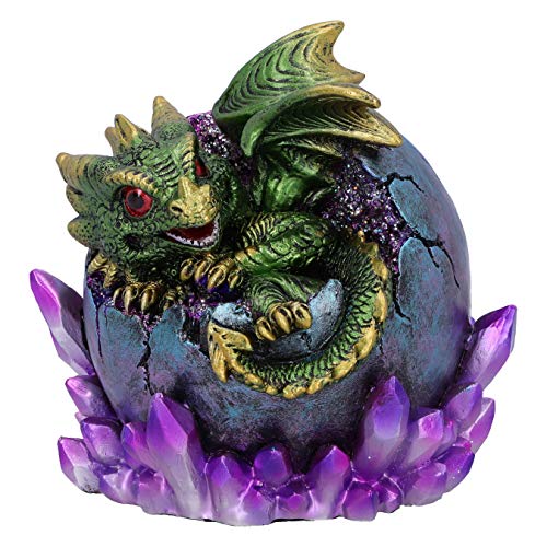 Nemesis Now Emerald Hatchling Glow Green Dragonling Crystal Figurine Smaragdgrüne Drachenfigur, Harz, grün, 12,5 cm von Nemesis Now