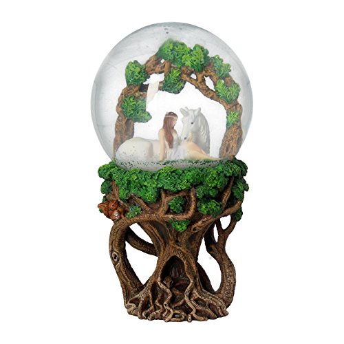 Nemesis Now Snowglobe 21cm Green, Resin Pure Heart Anne Stokes Schneekugel, Kunstharz, 21 cm, Grün, 18 cm von Nemesis Now