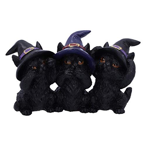 Nemesis Now DREI weise, Schwarze Katzen, See No Hear No Speak No Evil Familiar Figur, 11,5 cm von Nemesis Now