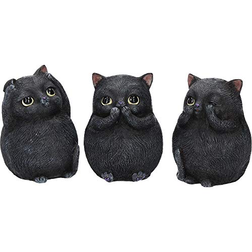 Nemesis Now Three Wise Fat Cats Dekofigur, 8,5 cm, Kunstharz, Schwarz von Nemesis Now