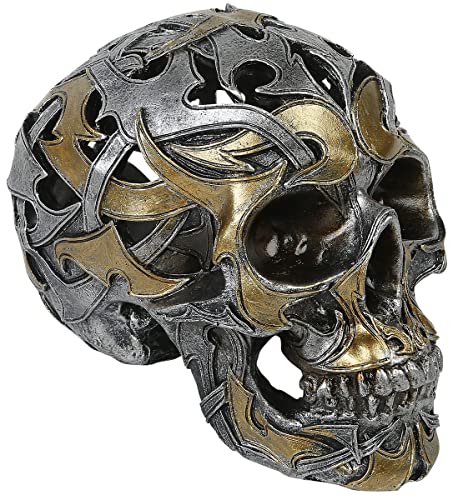Nemesis Now Tribal Traditions Totenkopf-Figur, groß, 19,5 cm, Harz, Silber, Einheitsgröße von Nemesis Now