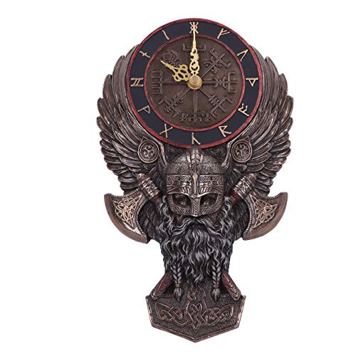 Nemesis Now Vegvisir Runen-Wanduhr, nordischer Kompass, Bronze, 29 cm von Nemesis Now