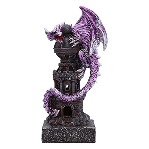 Nemesis Now Wächter des Turms Figur 17,7 cm, Harz, lila, Drachenskulptur, Gothic Fantasy Merchandise, in feinstem Harz gegossen, handbemalt von Nemesis Now