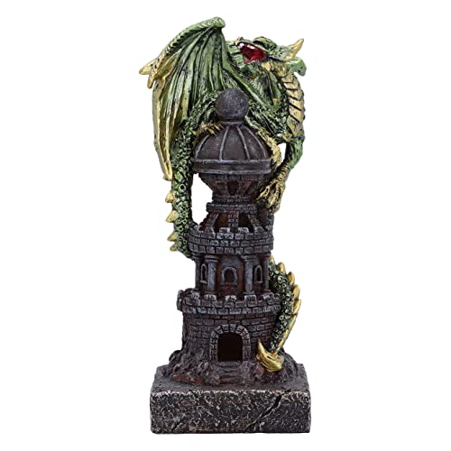 Nemesis Now Wächter des Turms Figur 17,7 cm, Harz, grün, Drachenskulptur, Gothic Fantasy Merchandise, in feinstem Harz gegossen, handbemalt von Nemesis Now