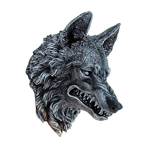 Nemesis Now Wandschild Wolf, 30 cm, Polyresin, schwarz von Nemesis Now
