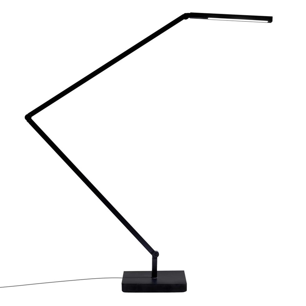 Nemo - Untitled Linear LED Schreibtischleuchte mit Fuß - schwarz/matt/Push Dimmer/BxH 66x50cm/485lm/2700K/CRI90/Fuß 15x15cm/Kopf um 330° drehbar und 2 von Nemo