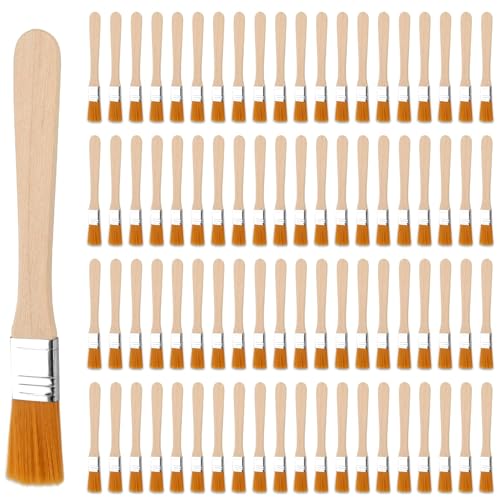 80 Stück Kleine Borstenpinsel Set 13.5cm Flachpinsel Lackierpinsel Malerpinsel Mit Holzgriff für Farben Kunst Malerbedarf Lacke Malerei DIY Streichen Von Wänden von Nenull