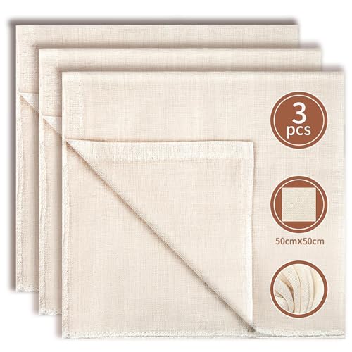 Passiertuch 3 Stück Käsetuch Cheesecloth 50x50cm Seihtuch 100% Baumwolle Ungebleichte Leinentuch Wiederverwendbar Abseihtuch mit vernähten Kanten für Lebensmittelfiltration Tofu Marmelade Nussmilch Passiertuch 3 Stück Käsetuch Cheesecloth 50x50cm Seihtuch 100% Baumwolle Ungebleichte Leinentuch Wiederverwendbar Abseihtuch mit vernähten Kanten für Lebensmittelfiltration Tofu Marmelade Nussmilch von Nenull