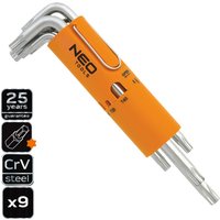 8 tlg Profi Innensechsrund-Winkelschlüssel T10-T50 von Neo