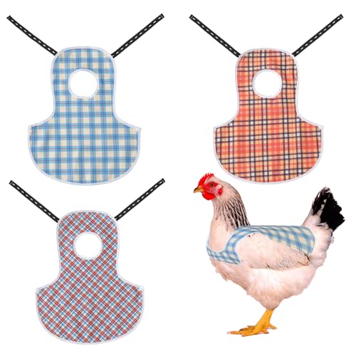 NeoBusy Hühner-Sattel für Hühner, 3er-Pack Hühner-Sättel mit verstellbaren elastischen Schultergurten, Gitter, Einheitsgröße von NeoBusy