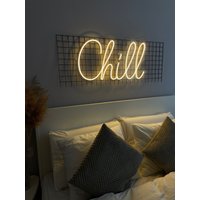 Leuchtreklame Chill | Nachtlichter Neon Schilder Raum Deko Chill Vibes Light Wandleuchte Schlafzimmer Licht Dekoration von NeoFoxNeon