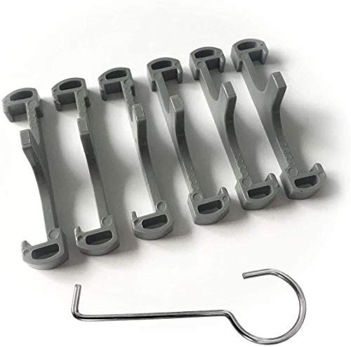 Neodrain 7020 Clip, Fliesentablettenstützer, graue Kunststoff-Clips, 18,24,28,32,36,48,60,72 cm, Flieseneinsatz, Duschrinne, mit Hebehaken, 6 Stück von Neodrain