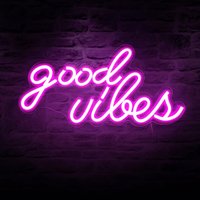 Good Vibes Neon Schild, Lichter Für Schlafzimmer Wand Dekor von NeonCraftArt