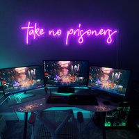 Take No Prisoners Neon Schild Custom, Personalisiertes Schild, Gaming Dekor, Personalisiertes Geschenk Für Gamer, Game Room Wandschild von NeonCraftsman