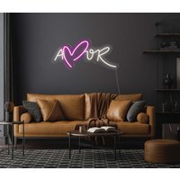 Amor Neon Schild - Love Led Schild, Geschenk Für Sie, Ihn, Wanddeko, Wandschild, Schlafzimmer, Hochzeit Ihn von NeonEvent