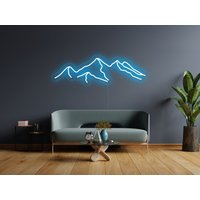 Berge Neon Schild - Led Schild, Wanddekoration, Wandschild, Berg Led von NeonEvent