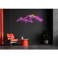 Berge Neon Schild - Led Schild, Wanddekoration, Wandschild, Berg Led von NeonEvent