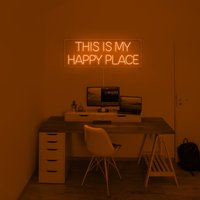 Dies Ist Mein Happy Place Neon Schild, Schlafzimmer Dies Muss Der Ort Sein, Wanddeko von NeonEvent