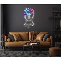 Galaxy Gehirn Neon Schild - Face Led Schild, Geschenk Für Ihn, Kopfschild Neon, Planet Zeichen, Schlafzimmer, Custom von NeonEvent