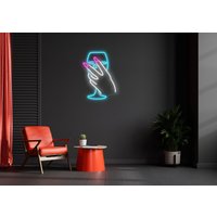 Glas Led Neon Schild - Mädchen Schild, Geschenk Für Sie, Blume Neon, Wanddeko, Wandschild, Schlafzimmer Mädchen, Getränke von NeonEvent