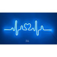 Herzschlag Neon Schild - Led Schild, Wanddeko, Liebe Led Herz Pulsation Custom von NeonEvent