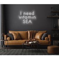 Ich Benötige Vitamin Sea Neon Schild, Schild Schlafzimmer, Led Wohnzimmer Wand Dekor, Custom, Ocean Welle von NeonEvent