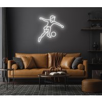 Junge Neon Schild - Sportler Led Schild, Geschenk Für Ihn, Fußball Neon, Wanddeko, Schlafzimmer, Ball Spiel von NeonEvent