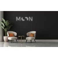 Mond Neon Schild - Led Schild, Wanddekoration, Wandschild, Led Space Zeichen, Zum Und Zurück Natur Zeichen von NeonEvent