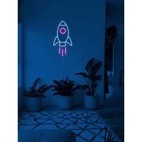 Rakete Neon Schild, Space Led Home Wanddekoration, Wandschild, Galaxie Led Schlafzimmer Schild von NeonEvent