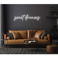 Sweet Dreams Neon Schild, Schild Schlafzimmer, Led Wohnzimmer Wand Dekor, Custom, Traum Led Träume Neon von NeonEvent