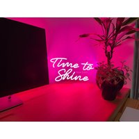Time To Shine Neon Schild, Schild Schlafzimmer, Led Wohnzimmer Wand Dekor, Custom, Sonne Licht von NeonEvent