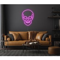 Totenkopf Neon Schild - Skelett Led Schild, Geschenk Für Ihn, Kopfschild Neon, Wanddeko, Wandschild, Schlafzimmer, Custom von NeonEvent