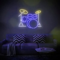 Drum Set - Led Neon Schild, Wanddekoration, Wandschild, Neonlichter von NeonInterior