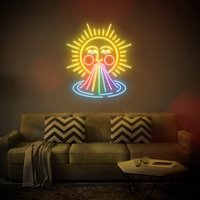 Regenbogen Sonne - Led Neon Schild, Wanddekoration, Wandschild, Neonlichter von NeonInterior