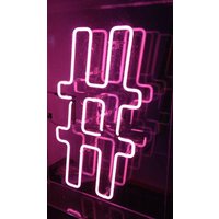 Rosa Hashtag Neon Schild, Benutzerdefinierte Schild Schlafzimmer von NeonKievUa