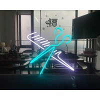 Barber Shop Neon Schild Barbierschild Deko Barher Banner Custom Baber Shop Neon Light von NeonLands