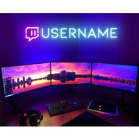 Benutzerdefinierte Twitch Benutzername Neon Zeichen Licht Gamer Tag Led-Schild Für Instagram Facebook Tiktok Youtube Gaming Dekoration von NeonLands