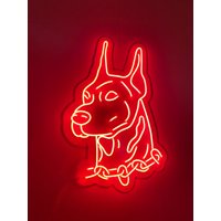 Doberman - Led Neon Schild, Hund Custom Haustier Licht, Home Dekor, Geschenk, Schild Für Schlafzimmer von NeonLefthander
