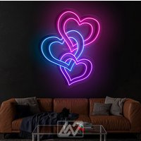 Herz Valentinstag Geschenk Personalisiert, Neon Schild, Schild | Personalisierte Geschenke Led Wanddeko von NeonLefthander