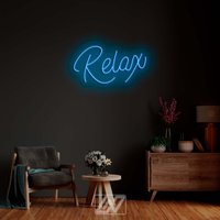 Relax - Led Neon Schild, Wanddekoration, Personalisiertes Leuchtreklame, Vibe Schild von NeonLefthander