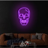 Skelett - Led Neon Schild, Gruselige Halloween Led Deko, Gruselig Halloween, Licht Dekor, Custom Schild von NeonLefthander