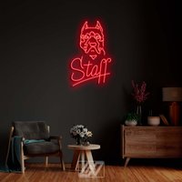 Stafford - Led Neon Schild, Hund Custom Haustier Licht, Home Dekor, Schild Für Schlafzimmer, Staffordshire Bullterrier von NeonLefthander
