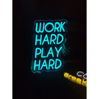 Arbeiten Sie Hart Neonschild, Spielen Benutzerdefiniertes Text-Led-Licht, Benutzerdefinierte Led Für Schlafzimmer-Salon-Fitnessstudio von NeonManiaUSA