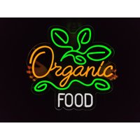 Bio-Lebensmittel-Neonschild, Bio-Markt-Led-Schild, Natürliche Lebensmittel-Neonlichter, Gesundes Lebensmittel Nach Maß von NeonManiaUSA