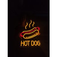 Hot Dog Leuchtreklame, Fast Food Led Neon, Street Led-Lichter, Leuchtschild Wanddekor, Varmkorv Led-Schild von NeonManiaUSA