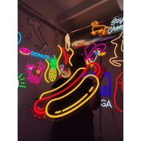 Hot Dog Neon Schild, Fast Food Led Neon, Street Lichter, Leuchtreklame Wand Dekor von NeonManiaUSA