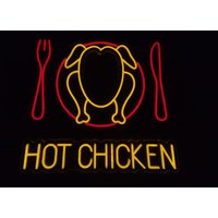 Hot Huhn Neon Schild, Auf Der Platte Led-Licht, Brathähnchen Neonlichter, Gebackenes Maßgeschneiderte Led-Schild, Gegrilltes von NeonManiaUSA